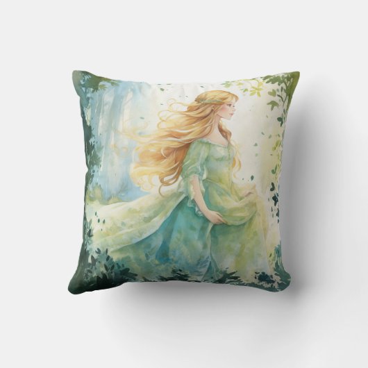 Watercolour Forest Princess クッション (裏面)
