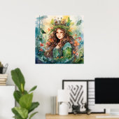 Watercolour Forest Princess ポスター (ホームオフィス)