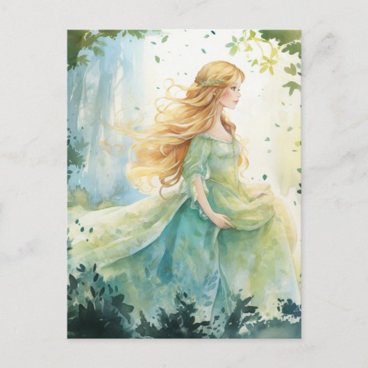 Watercolour Forest Princess ポストカード (正面)