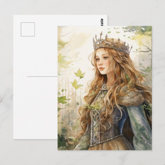 Watercolour Forest Princess ポストカード (正面/裏面)