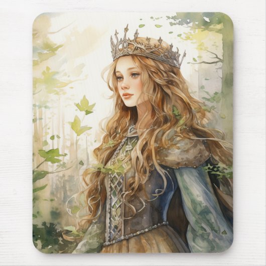 Watercolour Forest Princess マウスパッド (正面)
