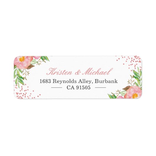 Watercolour Garden> Garden Botanical Blush Pink Fl ラベル (正面)