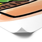 Watercolour Hamburger Burger Poster ポスター (角)