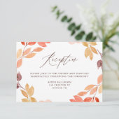 Watercolour Herbstlaub Hochzeitsfeier エンクロージャーカード (スタンド正面)