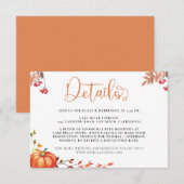 Watercolour herfst pompoen bloemenkaart エンクロージャーカード (正面/裏面)