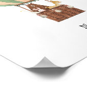 Watercolour Hot Air Balloon Ride Name Poster ポスター (角)