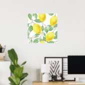 Watercolour Lemon Kitchen Decor Art Poster ポスター (ホームオフィス)