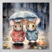 Watercolour Mice in The Rain ポスター (正面)