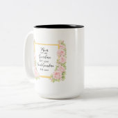Watercolour Mug Gift for Granny, Personalised gift ツートーンマグカップ (正面左)