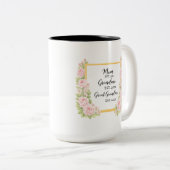 Watercolour Mug Gift for Granny, Personalised gift ツートーンマグカップ (正面右)