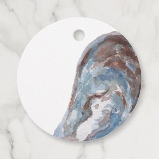 Watercolour Mussel Shell Favour Tag フェイバータグ (正面)