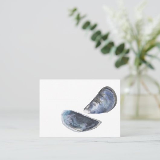 Watercolour Mussel Shell Place Card  プレイスカード (スタンド正面)