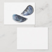 Watercolour Mussel Shell Place Card プレイスカード (正面/裏面)