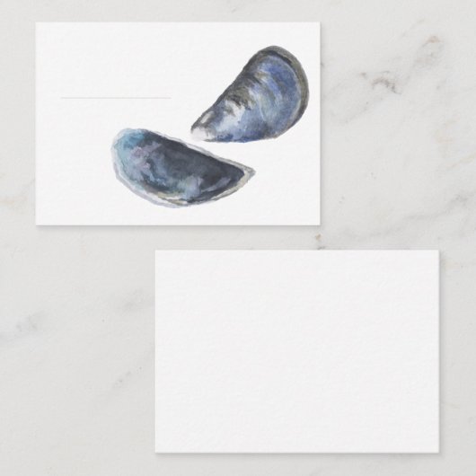 Watercolour Mussel Shell Place Card プレイスカード (正面/裏面)