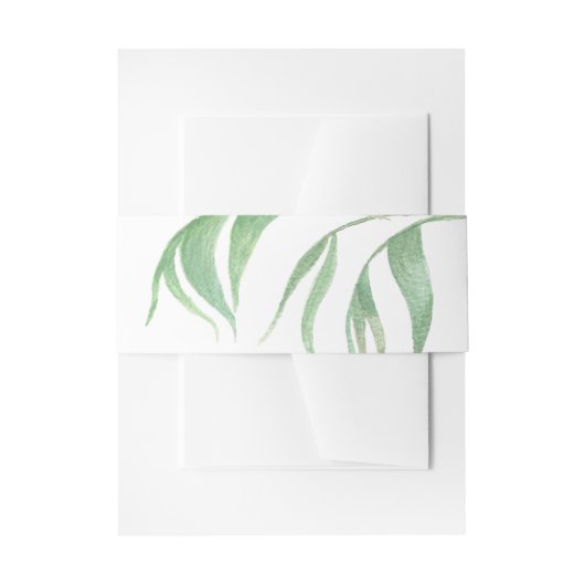 Watercolour Palm Leaf Invitation Belly Band 招待状ベリーバンド (正面例)