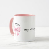 watercolour,pink bow mothers day gift,love マグカップ (正面左)