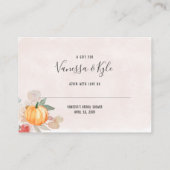 Watercolour Pumpkin display bridal shower エンクロージャーカード (裏面)