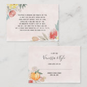 Watercolour Pumpkin display bridal shower エンクロージャーカード (正面/裏面)