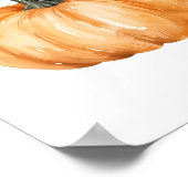 Watercolour Pumpkin Fall Print – Orange Pumpkin ポスター (角)