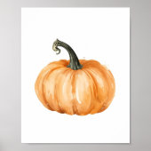 Watercolour Pumpkin Fall Print – Orange Pumpkin ポスター (正面)