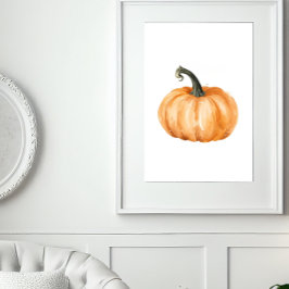 Watercolour Pumpkin Fall Print – Orange Pumpkin ポスター