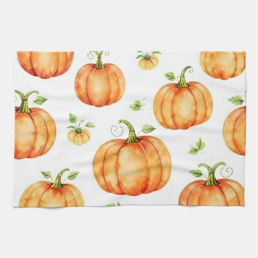 Watercolour Pumpkins キッチンタオル (横)