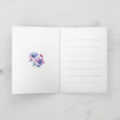 Watercolour Purple Flower Birthday Greeting Card カード (内部)