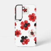 Watercolour Red Black White Floral  Samsung Galaxyケース (裏面)