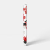 Watercolour Red Black White Floral Samsung Galaxyケース (左側面)