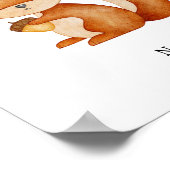 Watercolour Squirrel Forest Animal Name Poster ポスター (角)