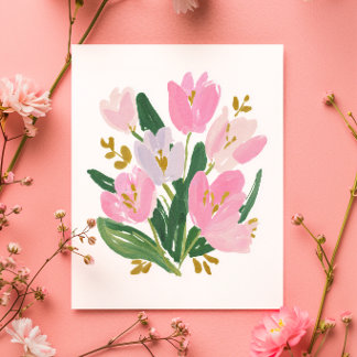 Watercolour Tulips Mother’s Day Card minimal シーズンカード