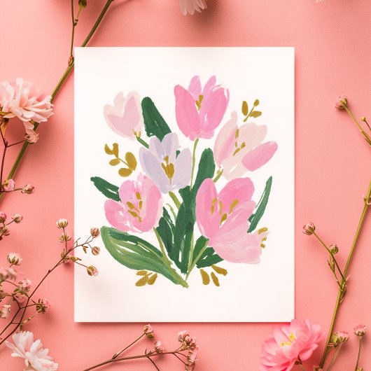Watercolour Tulips Mother’s Day Card minimal シーズンカード