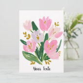 Watercolour Tulips Mother’s Day Card minimal シーズンカード (スタンド正面)