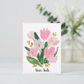 Watercolour Tulips Mother’s Day Card minimal ポストカード (スタンド正面)