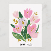Watercolour Tulips Mother’s Day Card minimal ポストカード (正面)