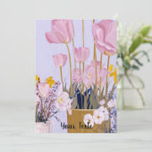 Watercolour Tulips Mother’s Day Card painting シーズンカード (スタンド正面)