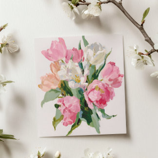 Watercolour Tulips Mother’s Day Card painting シーズンカード