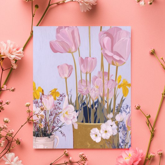 Watercolour Tulips Mother’s Day Card painting シーズンカード