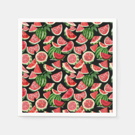 Watercolour Watermelon Napkins – Summer Party スタンダードカクテルナプキン
