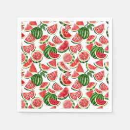 Watercolour Watermelon Napkins – Summer Party スタンダードカクテルナプキン