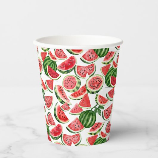 Watercolour Watermelon Paper Cups – Summer Party 紙コップ (正面)