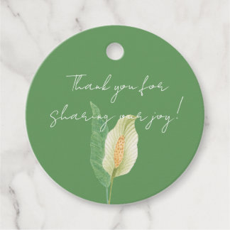 Watercolour white peace lily - mimimalist wedding フェイバータグ