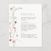 Watercolour Wildflower Wedding Details Card エンクロージャーカード (正面)