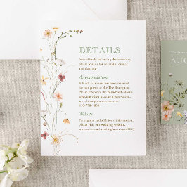 Watercolour Wildflower Wedding Details Card エンクロージャーカード