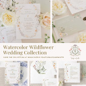 Watercolour Wildflower Wedding Details Card エンクロージャーカード