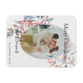 Watercolour Winter Berries X-mas Photo マグネット (横)