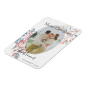 Watercolour Winter Berries X-mas Photo マグネット (左側)