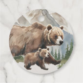 Watercolour Woodland  Oh Boy Bear Baby Shower フェイバータグ (裏面)