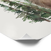 Watercolour Woodland Oh Boy Bear Baby Shower ポスター (コーナー)