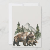 Watercolour Woodland  Oh Boy Bear Baby Shower 招待状 (裏面)